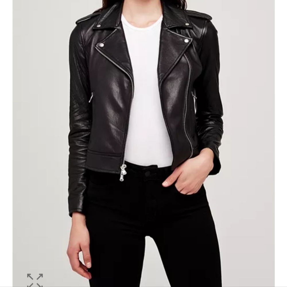 NWT. L'Agence Lambskin Biker Jacket